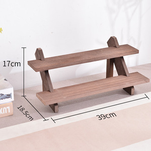 Estante de exhibición de madera de 4 niveles, organizador de escritorio con forma trapezoidal para figuras y almacenamiento de joyas, duradero y multiusos - Product Image 2