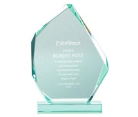Plaque de récompense en cristal gravée sur mesure, trophée de reconnaissance d'employé d'entreprise en cristal personnalisé unique