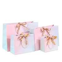 Ruban en corde de luxe personnalisé pour fête en marbre, Shopping d'affaires, avec fenêtre, impression de Logo, sac cadeau pour enfant, Baby Shower, fourre-tout