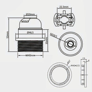Portalámparas Vintage E27, portalámparas de baquelita para candelabros y luces colgantes, portalámparas de tornillo - Product Image 5