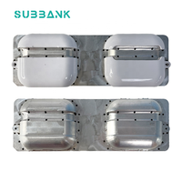 Moule de sublimation 3D Subbank personnalisé pour Airpods Pro, lot de 4 coques en aluminium, outil de chauffage rectangulaire moderne, technique de moulage par injection