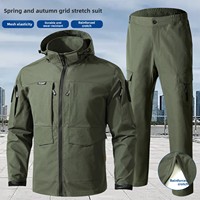 Ensemble de vêtements de travail en camouflage pour le printemps/l'automne, veste bomber, durable, résistant à la saleté, combinaison de réparation automobile, plusieurs poches, nouveau style