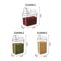 FF1635 Distributeur de céréales, farine, riz en plastique, bac de stockage pour nourriture pour animaux de compagnie, chien, chat, récipient de stockage hermétique pour lessive, récipient de stockage de riz