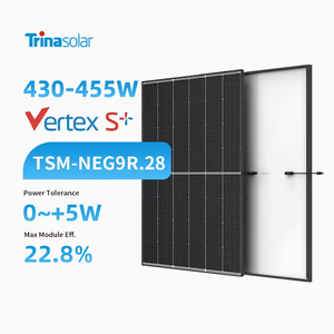 แผงโซลาร์เซลล์ Trina TSM-NEG9R.28 แบบ N-type กระจกสองชั้น <span class=keywords><strong>Vertex</strong></span> <span class=keywords><strong>S</strong></span>+ กำลังไฟ 440w 450w 455w กรอบสีดำ ระบบโซลาร์เซลล์ที่ดีที่สุดจากประเทศจีน - Product Image 1