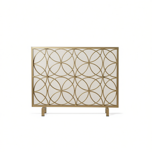 Rejilla para Chimenea Rectangular de Metal con Acabado de Lujo, Accesorio para Chimenea - Product Image 1