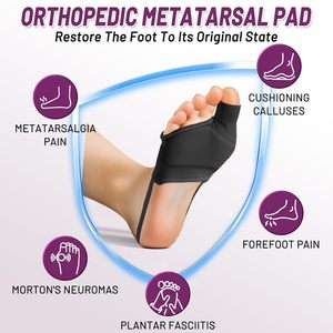 Almohadilla Metatarsal Transpirable, Cojín para el Talón Antideslizante, 4 Tamaños, Almohadillas <span class=keywords><strong>de</strong></span> Gel Extra Gruesas, Correas Ajustables, <span class=keywords><strong>Separador</strong></span> <span class=keywords><strong>de</strong></span> <span class=keywords><strong>Dedos</strong></span> - Product Image 3