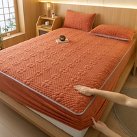2023 nouveau lait polaire drap de lit épaissi doux couture housse de matelas trois pièces ensemble, hiver OPP sac literie 60 moderne