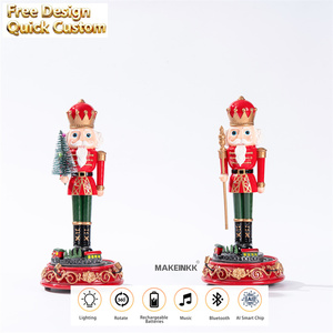 Decoración Navideña de <span class=keywords><strong>Cascanueces</strong></span> - 4 Estilos Giratorios, Recargables, con Música Bluetooth, Iluminación, Chip Inteligente con IA, Adorno de Mesa - Product Image 2