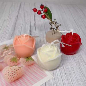 Handmade <strong>Floating</strong> <strong>Candles</strong> Pink <strong>Rose</strong> Shaped Flower Scented <strong>Candle</strong> for Wedding Party Home Decor
