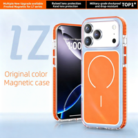 Coque de téléphone magnétique originale de luxe orange avec protection d'appareil photo pour iPhone 17 Pro Air et iPhone 17 Pro Max