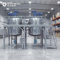Mélangeur homogénéisateur numérique automatique vertical pour liquides PME-200L SUS304/SUS316L, cuve de mélange pour shampoing et cosmétiques avec pompe