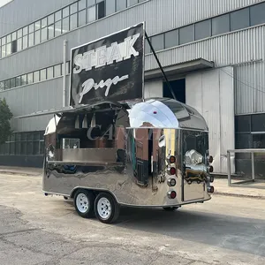 รถเข็นขายอาหารเคลื่อนที่กลางแจ้งแบบกำหนดเองได้ ทำจากสแตนเลส พร้อมอุปกรณ์ครบครันสำหรับขายบาร์บีคิว ทาโก้ พิซซ่า - Product Image 4