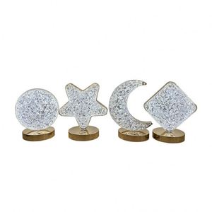 Star Moon Modern Luxury Christmas Gift Acrylic Diamonds 3 Colors 6w Touch Control Led Rechargeable Desk <b>Table</b> <b>Lamp</b> Night Light - Product Image 2