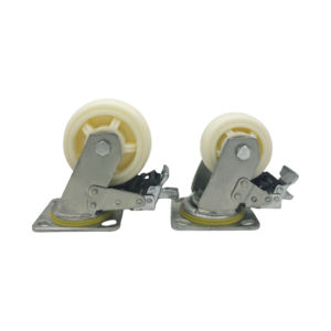 Troli Dorong Roda Putar Industri Nylon Super Heavy Duty 4-8 Inch dengan Rem Putih Garansi 6 Bulan - Product Image 4