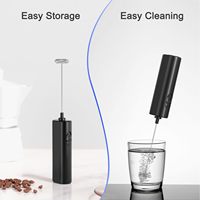 Mousseur à lait électrique portatif à piles avec fouet en acier inoxydable, mélangeur à café, fouet à boissons, fouet automatique, outil pour thé et café