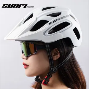 Sunrimoon Bicicletas Cascos Fiets Helm Met Vizier Fietshelm Achter Led Vizier Mountainbike Helm Motorfiets