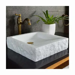 Popüler tasarım beyaz mermer lavabo taş bağlantısız granit lavabo NTSBI-005Y