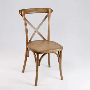 2022 Wholesale Stack Stackable Beech Birch Crossback Chair X Wedding Event Dining Wood Cross Back Chair