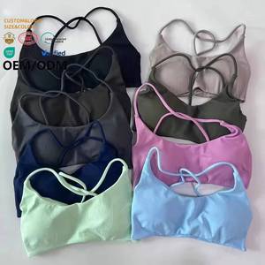 Soutien-gorge de sport OEM pour femme, vente chaude, pour la gym et l'entraînement à domicile, respirant, dos croisé torsadé, avec coussinets amovibles - Product Image 1