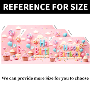 Bonbonfarbener 3D-Effekt Eiscreme-Lollipop Hintergrund Partybanner für Kinder Mädchen Geburtstagsdekoration - Product Image 5