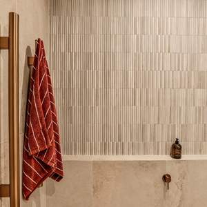 S024 Carreaux de mosaïque en marbre cannelé en pierre calcaire naturelle <span class=keywords><strong>travertin</strong></span>, écologiques, résistants à l'eau, épaisseur 10 mm pour salle de bain - Product Image 5