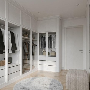 Cabina <span class=keywords><strong>Armadio</strong></span> con Telaio in Alluminio e Porte in Vetro, Illuminazione LED, Cassetti Interni, Scaffalature, Unità di Stoccaggio Personalizzata per Spogliatoio - Product Image 2