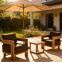 Fauteuil de Jardin de Luxe en Teck Massif pour Extérieur, Chaise Longue d'Appoint pour Balcon, Fauteuil Inidividuel en Teck pour Salon de Jardin
