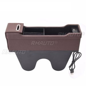 Organizador de Asiento de Coche, Bolsillo de Almacenamiento de Cuero PU con 2 Cargadores USB, Universal para Conductor y Pasajero, 4 Colores - Product Image 1