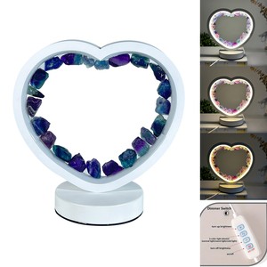 Crystal Round <b>Night</b> <b>Light</b> E-commerce Hot Color Fluorite Natural Gemstones <b>USB</b> Interface Desktop Decoration Crystal LED <b>Lights</b> - Product Image 6