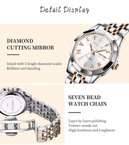 Montre-bracelet de luxe pour femme Drioshipping en or rose 2618, montre à quartz tendance Relogio Feminino avec bracelet en acier inoxydable et boîtier en alliage - Product Image 5