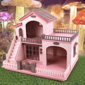 Grande <span class=keywords><strong>maison</strong></span> de poupée éducative en bois rose pour filles, de grande qualité, bricolage, construction en gros, <span class=keywords><strong>maison</strong></span> de poupée en bois pour enfants - Product Image 4