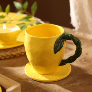 Juego de <span class=keywords><strong>Vajilla</strong></span> de Cerámica con Forma de Limón en Color Amarillo Glaseado, Plato, Tazón, Taza, <span class=keywords><strong>Vajilla</strong></span> de Porcelana - Product Image 4