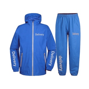<span class=keywords><strong>Veste</strong></span> de <span class=keywords><strong>pluie</strong></span> imperméable à col montant fin et enduit, uniforme de travail pour les livreurs et les cyclistes, avec logo personnalisé - Product Image 1