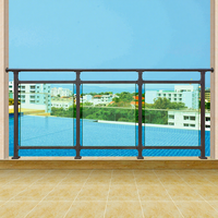 Rampe en verre en alliage d'aluminium, design moderne, pour extérieur, jardin, terrasse, sécurité domestique, vue panoramique, robuste, stable, résistant à l'eau, pour balcon