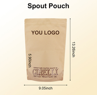 Pochette autoportante en papier kraft laminé imprimé sur mesure avec fermeture éclair refermable pour l'emballage de café, d'aliments et de collations (MDPE/PE)