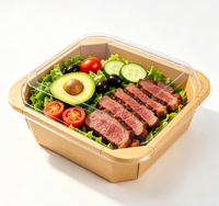 Scatola Quadrata Versatile Monouso in Carta Kraft Impermeabile per Alimenti, Snack, Sushi, Ristoranti e Asporto - Direttamente dalla Fabbrica