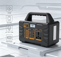 Onduleur à onde sinusoïdale pure 150W 12V 9Ah, Batterie LiFePO4, Démarreur de secours, Port RV, Chargement solaire MPPT, Compresseur d'air, Lampe de poche