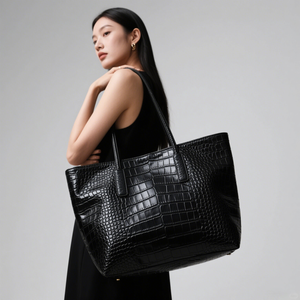 حقيبة يد نسائية أنيقة من جلد البقر الحقيقي الأسود الفاخر للاستخدام اليومي من الشركة المصنعة ، حقيبة يد للنساء - Product Image 5