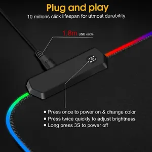 Hot Sale RGB Gaming Mauspad LED Mouse pad Spiel zubehör