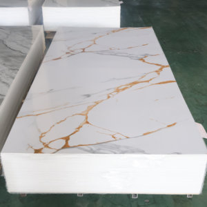 Pannello in PVC Effetto Marmo Lucido UV di Alta Qualità, Personalizzabile <span class=keywords><strong>per</strong></span> Sfondo TV, Rivestimento <span class=keywords><strong>Cucina</strong></span> e Decorazione d'Interni - Product Image 2