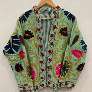 Algodón TNT Suzani Chaqueta bordada a mano Chaquetas de invierno Ropa de mujer Ropa étnica Bohemia para mujer - Product Image 1