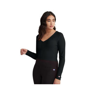 Champion Rib Zip <b>Cardigan</b> <b>Womens</b> Active Sweaters Color: Black | 100% Authentic - Product Image 1
