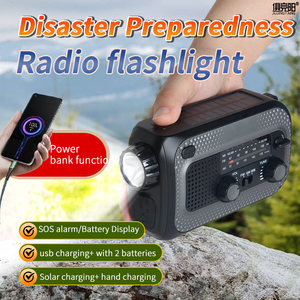 Lampe de poche électrique à manivelle, radio multifonctionnelle, équipement d'évacuation en cas de tremblement de terre, panne de courant solaire, prévention des catastrophes, équipement d'urgence - Product Image 6