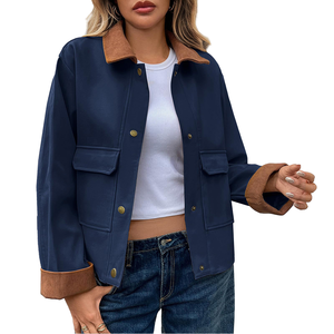Veste en jean en coton tendance automne-hiver 2026 pour femmes avec doublure en fourrure, doublure amovible, style vintage décontracté - Product Image 1