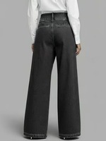 Pantalon droit décontracté en jean pour femme, nouvelle collection automne/hiver 2026, coupe évasée, couleur unie, avec détail croisé, style créateur, OEM & ODM