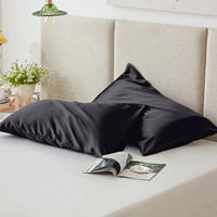 Taie d'oreiller de luxe 100% soie de mûrier, housse de coussin en soie lisse et brillante, couleur unie élégante pour la décoration intérieure et le sommeil