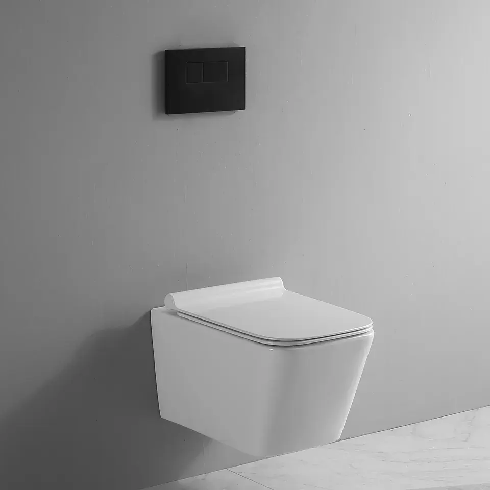 Ceramic European Wall Hung Toilet One Piece Soft Seat Cover Wall Mounted Toilet Bowl For Wall-Hung Toilet Suite
