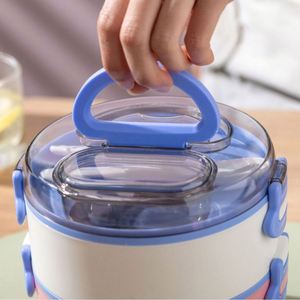 Cute Cartoon Single Tier Leak-proof BPA Free Eco-Friendly Food Container Student <b>Lunch</b> <b>Box</b> Tableware Microwaved Food Jar Handle - Product Image 3