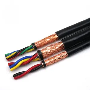 2 pares de Cable de datos de par trenzado apantallado, funda de PVC de 0,2 Mm2, 24 AWG, 300m, Cable redondo RS485 de potencia, Cable trenzado desnudo, 24AWG