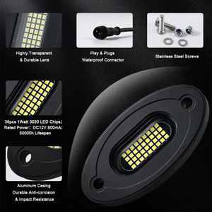Kingshowstar Una muestra para la prueba 36 LED Rock Lights Pure White RGBW Rock <span class=keywords><strong>Light</strong></span> Auto Lighting Systems - Product Image 5